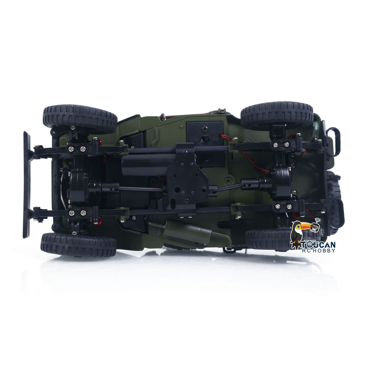 RTR 1/16 Radio Controlled Military Truck 4x4 RC Off Road Vehicle Model Metal Chassis Rail Movable Window Light System No Sounds