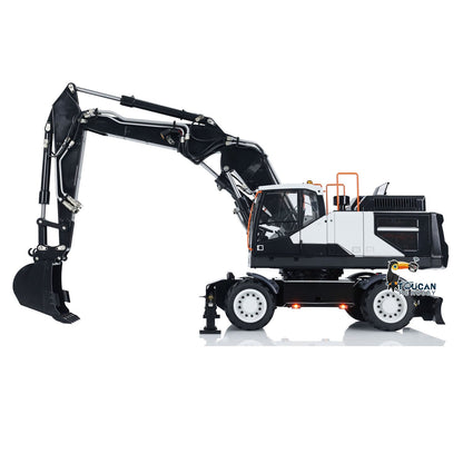 EC380 1/14 RC Hydraulic Excavator Wheeled Construction Vehicle 3-arm Remote Control Diggers Model Grab Tiltable Clamshell Bucket