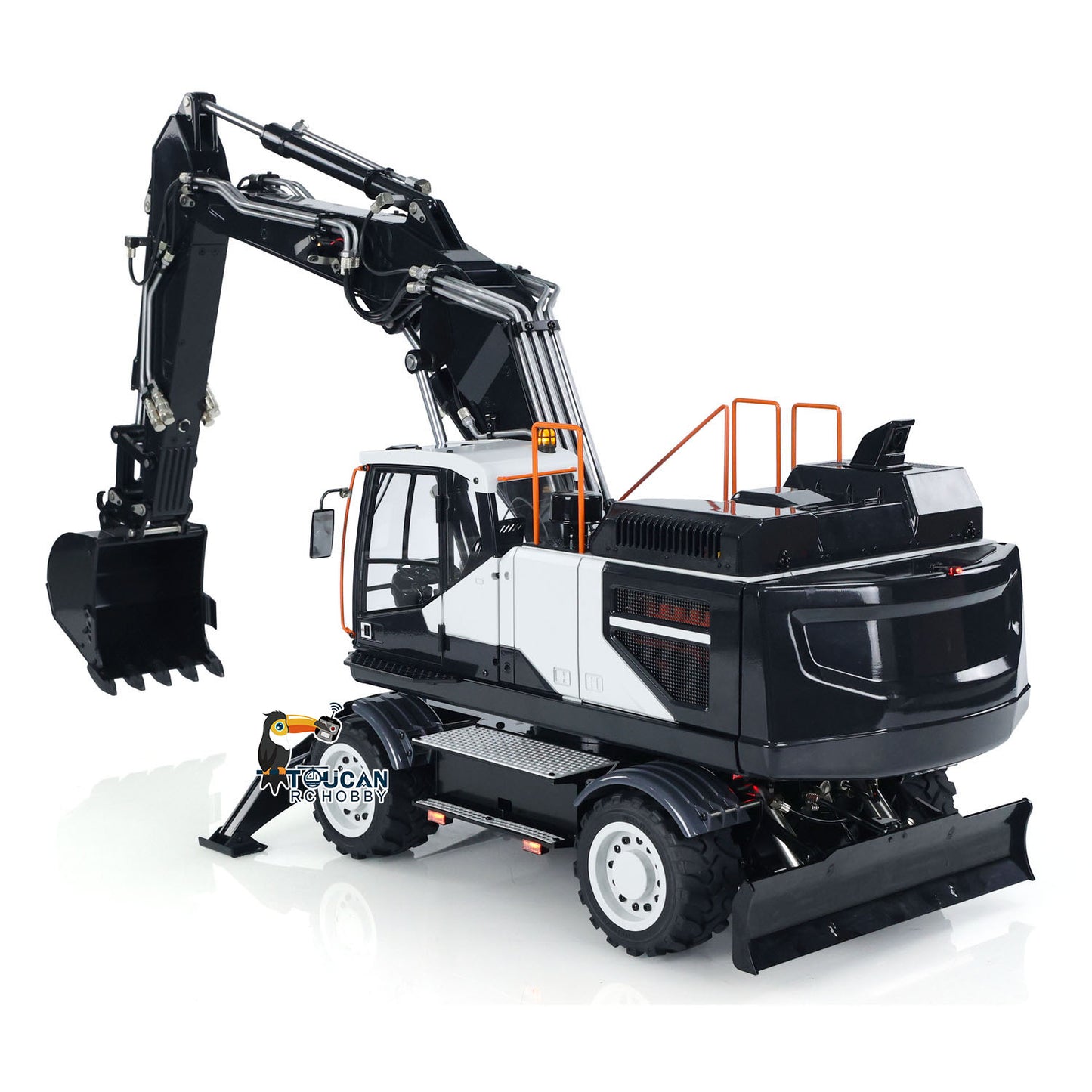 TOUCAN RC HOBBY MTModel EC380 Metal 1/14 3 Arms RC Hydraulic Excavator Tiltable Bucket 8-way Reversing Valve FlySky PL18EV Radio Controller Sound System for Adult