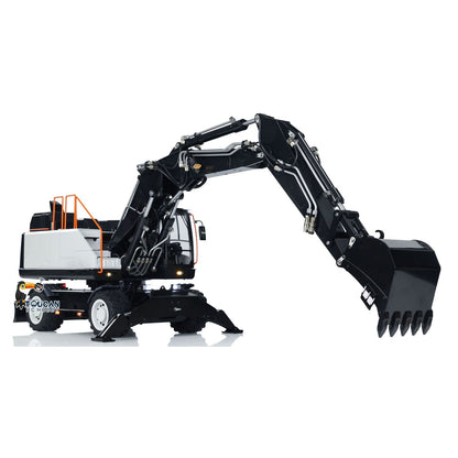 EC380 1/14 RC Hydraulic Excavator Wheeled Construction Vehicle 3-arm Remote Control Diggers Model Grab Tiltable Clamshell Bucket