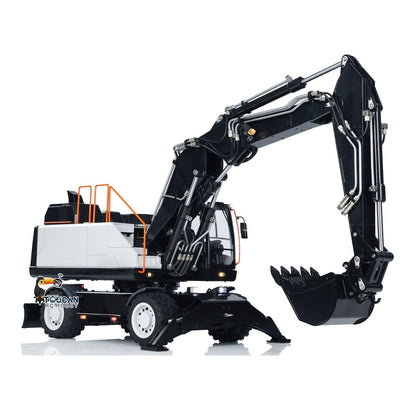 EC380 1/14 RC Hydraulic Excavator Wheeled Construction Vehicle 3-arm Remote Control Diggers Model Grab Tiltable Clamshell Bucket