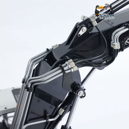 EC380 1/14 RC Hydraulic Excavator Wheeled Construction Vehicle 3-arm Remote Control Diggers Model Grab Tiltable Clamshell Bucket