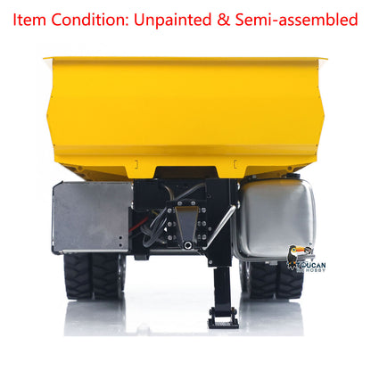 CUT Model 1/14 Metal 2-Axle RC Hydraulic Dump Trailer Air Suspension Light Manual Support Leg for LR914 PRO Remote Control Wheeled Excavator Digger Model