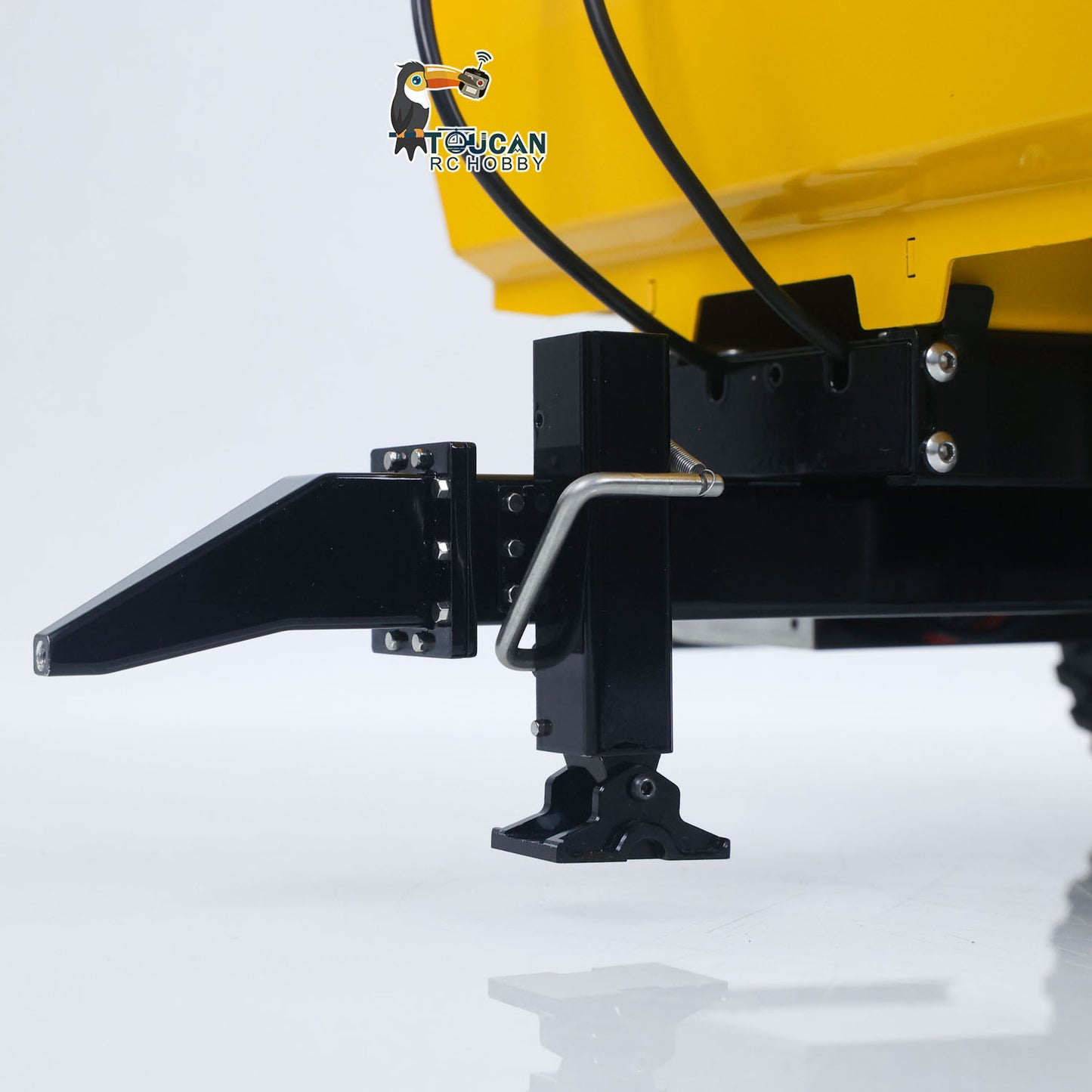 CUT Model 1/14 Metal 2-Axle RC Hydraulic Dump Trailer Air Suspension Light Manual Support Leg for LR914 PRO Remote Control Wheeled Excavator Digger Model