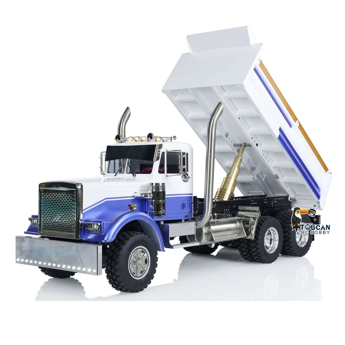 1/14 Scale RC Dump Truck 56344 Tipper 6x6 Assembled and Painted 2-Speed Light Sound System Differential for TAMIYA