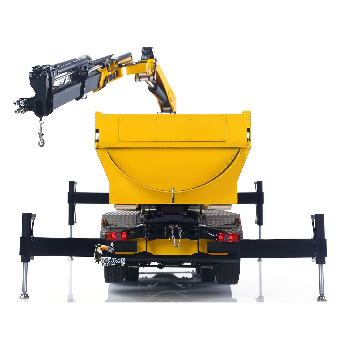 1/14 10x10 Radio Controlled Hydraulic Crane Dump BZ Metal Lorry Car Rear Axle Steering 2mm Piping System Replaceable Bucket