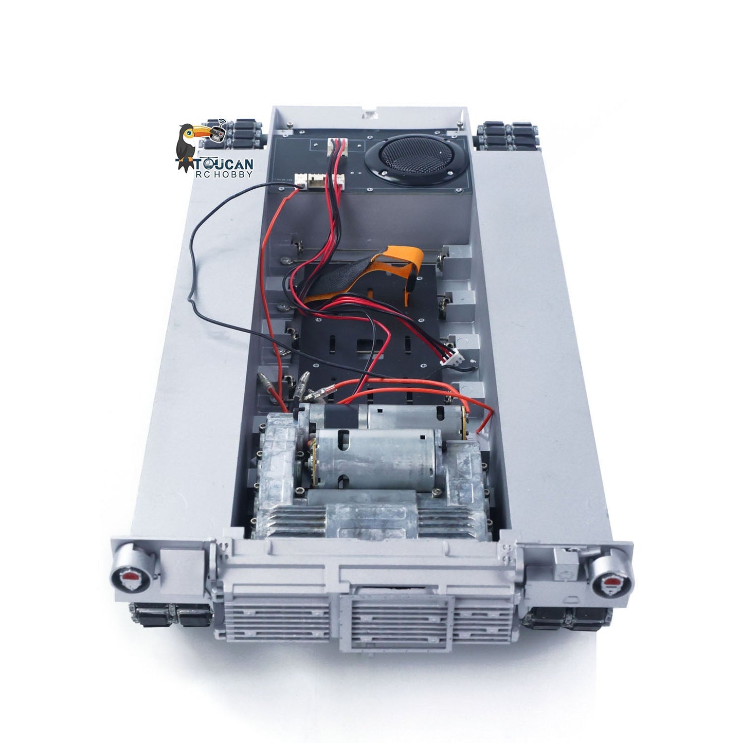Metal Chassis with Driving Gearbox Road Wheels Speaker Switch for Henglong 1/16 RC Battle Tank USA Abrams M1A2 3918 Model