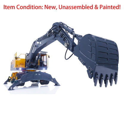 LESU 1/14 RC Model Metal Hydraulic Aoue ET30H Wheeled Excavator Digger Quick Coupler Openable Bucket Small Bucket