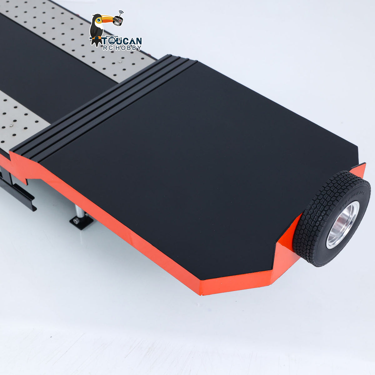 TOUCAN RC HOBBY HHG Model Metal 5-axle Trailers Electric Tail-board Support Leg for 1/14 RC Tractor Radio Controlled Truck Car Hobby Models DIY Painted Assembled