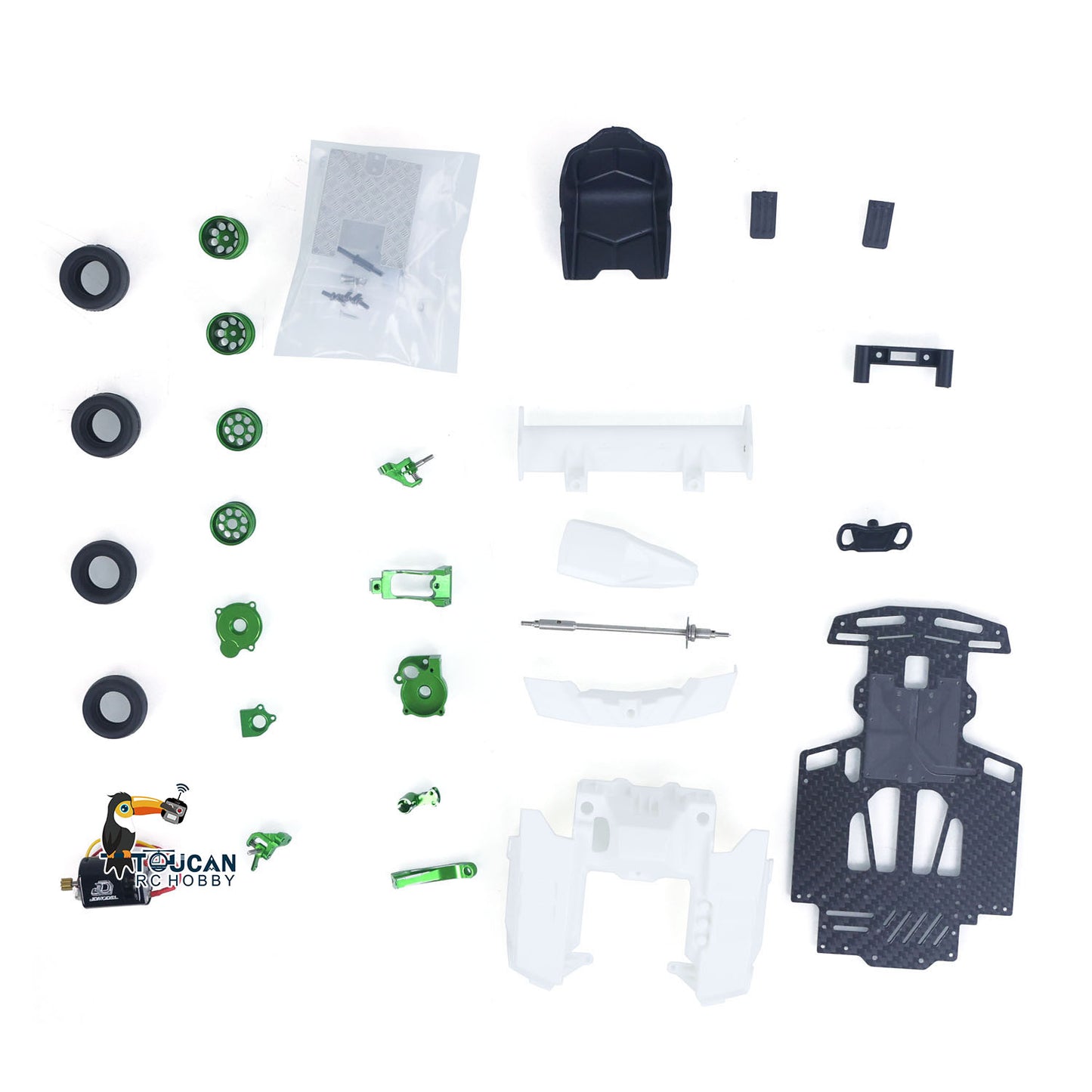 JDM 298B 1/10 Plastic RC Go-Kart DIY Model Radio Controlled Electric Racing Vehicle Unlimited Retrofit for Advanced Player