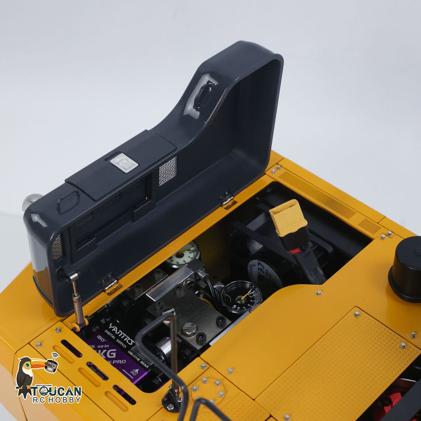 Super Frog 3 Pumps E400 Pro 6CH Valve Thumb Type 1/14 RC Hydraulic Excavator Metal Remote Control Digger Frsky X14 Radio Sound