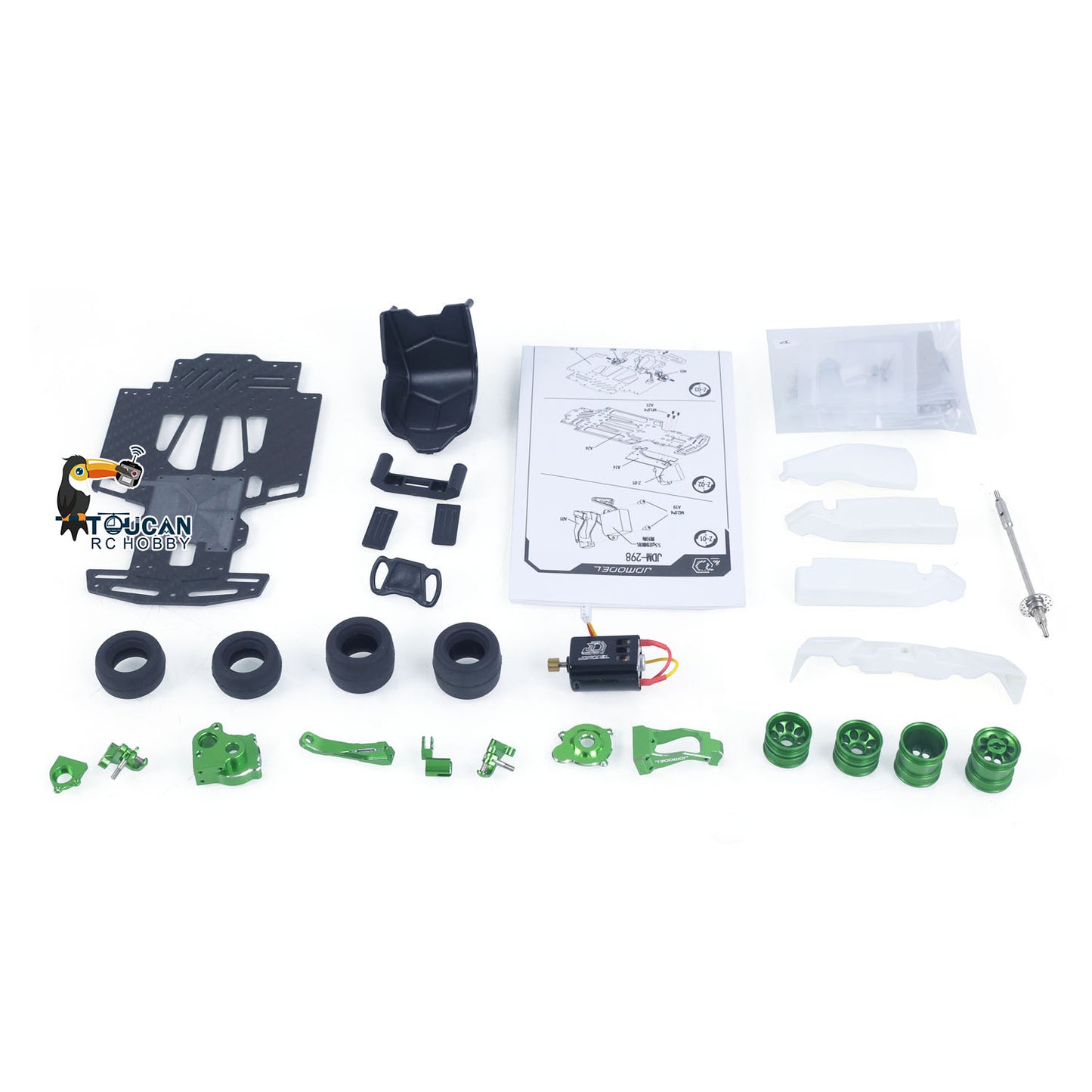 Plastic JDM 1/10 Remote Control Racing Car 298A 4*4 RC Go Kart Model Metal Wheelhub No Lights Sounds Servo Radio Unassembled