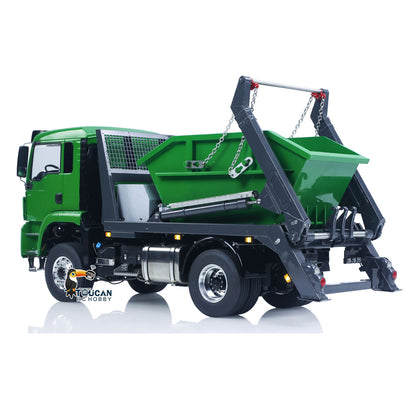 LESU Z0068 1/14 Metal 4x4 Hydraulic Swing Arm Garbage Vehicle 3 Speed Transmission Lock Differential Axles for Backyard Fun