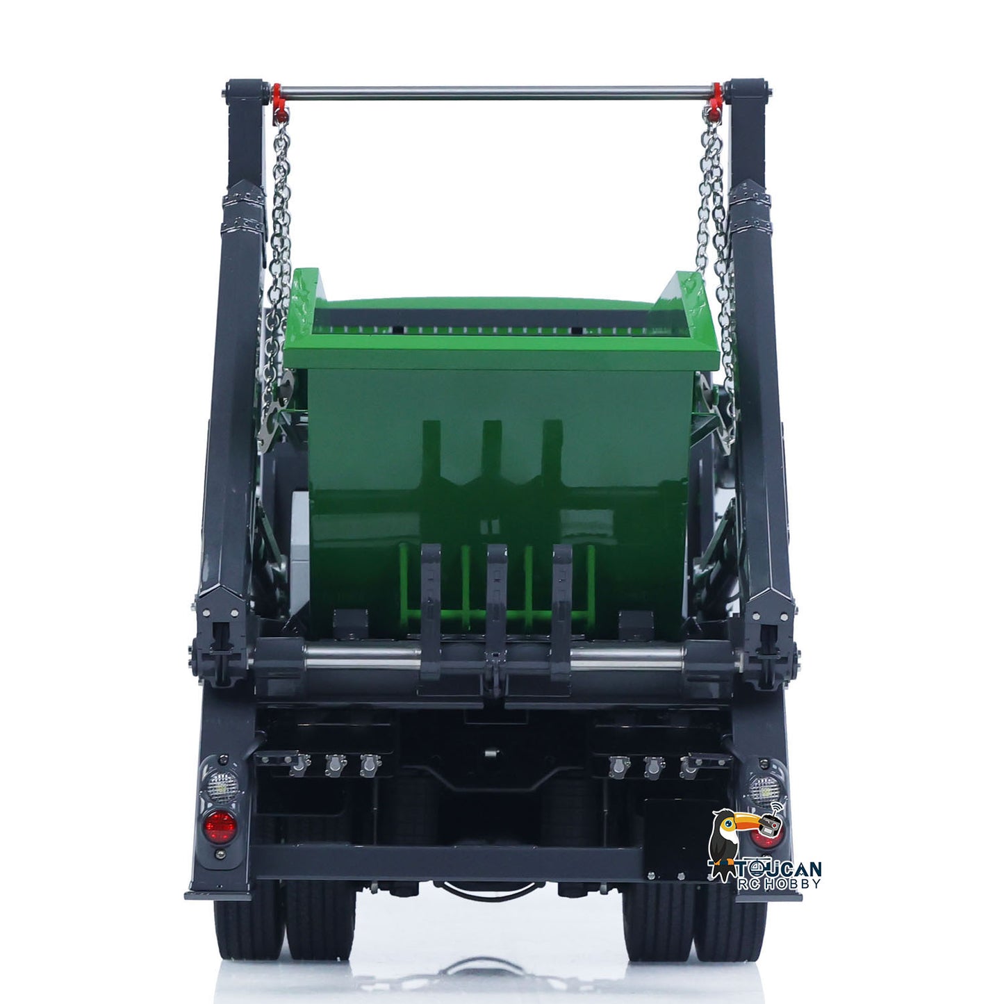 LESU Z0068 1/14 Metal 4x4 Hydraulic Swing Arm Garbage Vehicle 3 Speed Transmission Lock Differential Axles for Backyard Fun