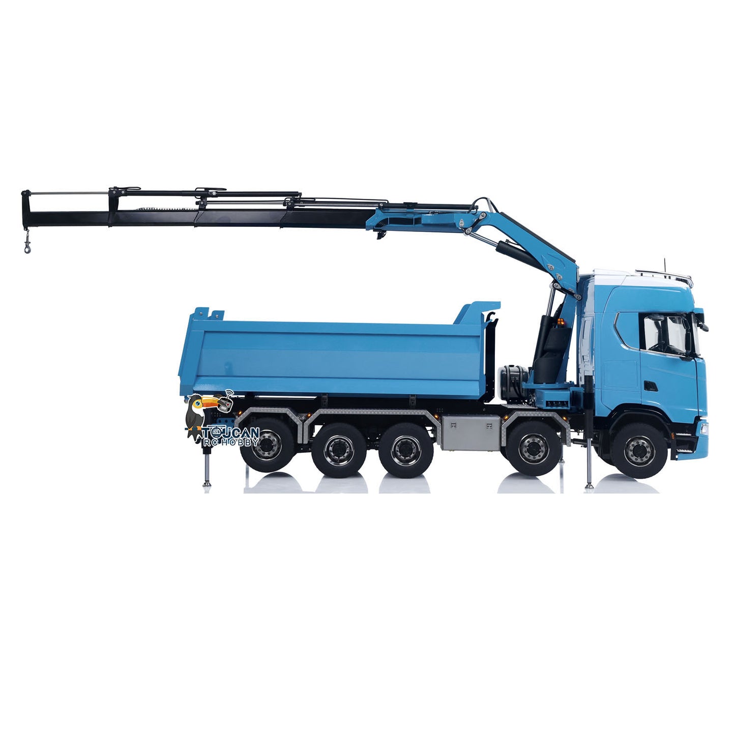 770S 10x10 1/14 Hydraulic Crane Dump RC Tipper Car Metal Full Dump Truck RTR Battery Light Sound