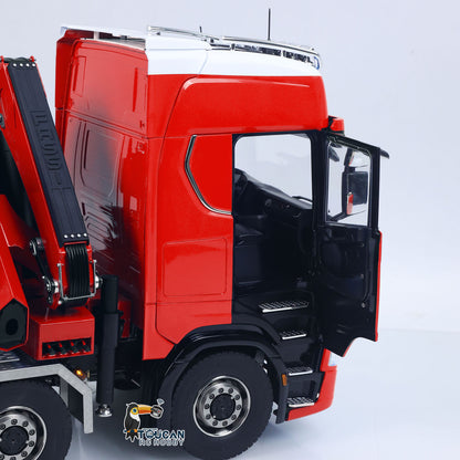 1/14 10x10 Remote Control Hydraulic Crane Dump Truck Metal Chassis Rail RC Full Tipper 770S Differential Lock Rear Steering Axle