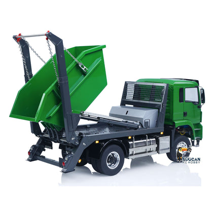 LESU Z0068 1/14 Metal 4x4 Hydraulic Swing Arm Garbage Vehicle 3 Speed Transmission Lock Differential Axles for Backyard Fun