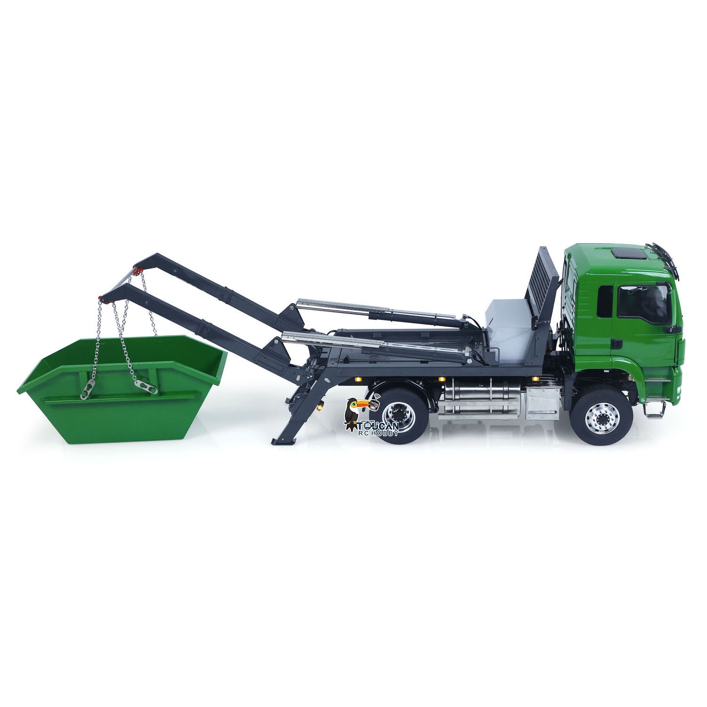 LESU Z0068 1/14 Metal 4x4 Hydraulic Swing Arm Garbage Vehicle 3 Speed Transmission Lock Differential Axles for Backyard Fun