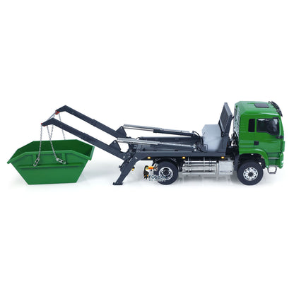 LESU Z0068 1/14 Metal 4x4 Hydraulic Swing Arm Garbage Vehicle 3 Speed Transmission Lock Differential Axles for Backyard Fun