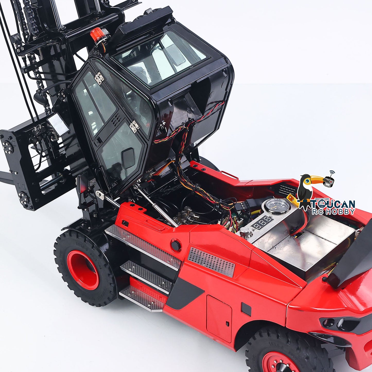 US Stock Kabolite K180-100 1/14 4X2 RWD Remote Control Hydraulic Forklift 3-Way Vavles RTR Flysky ST8 Radio Light System Sound Battery