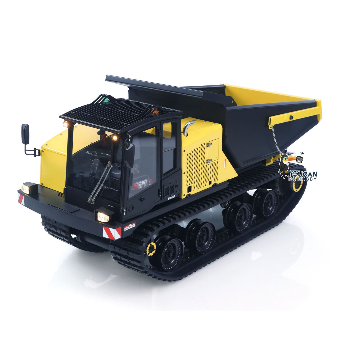 Upgraded Super Frog T14R Panther 1/14 Remote Control Hydraulic Crawler Dumper RC Metal Tracked Tipper Truck Frsky X14 Radio