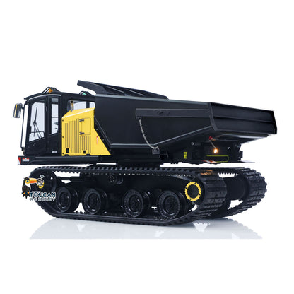 Upgraded Super Frog T14R Panther 1/14 Remote Control Hydraulic Crawler Dumper RC Metal Tracked Tipper Truck Frsky X14 Radio