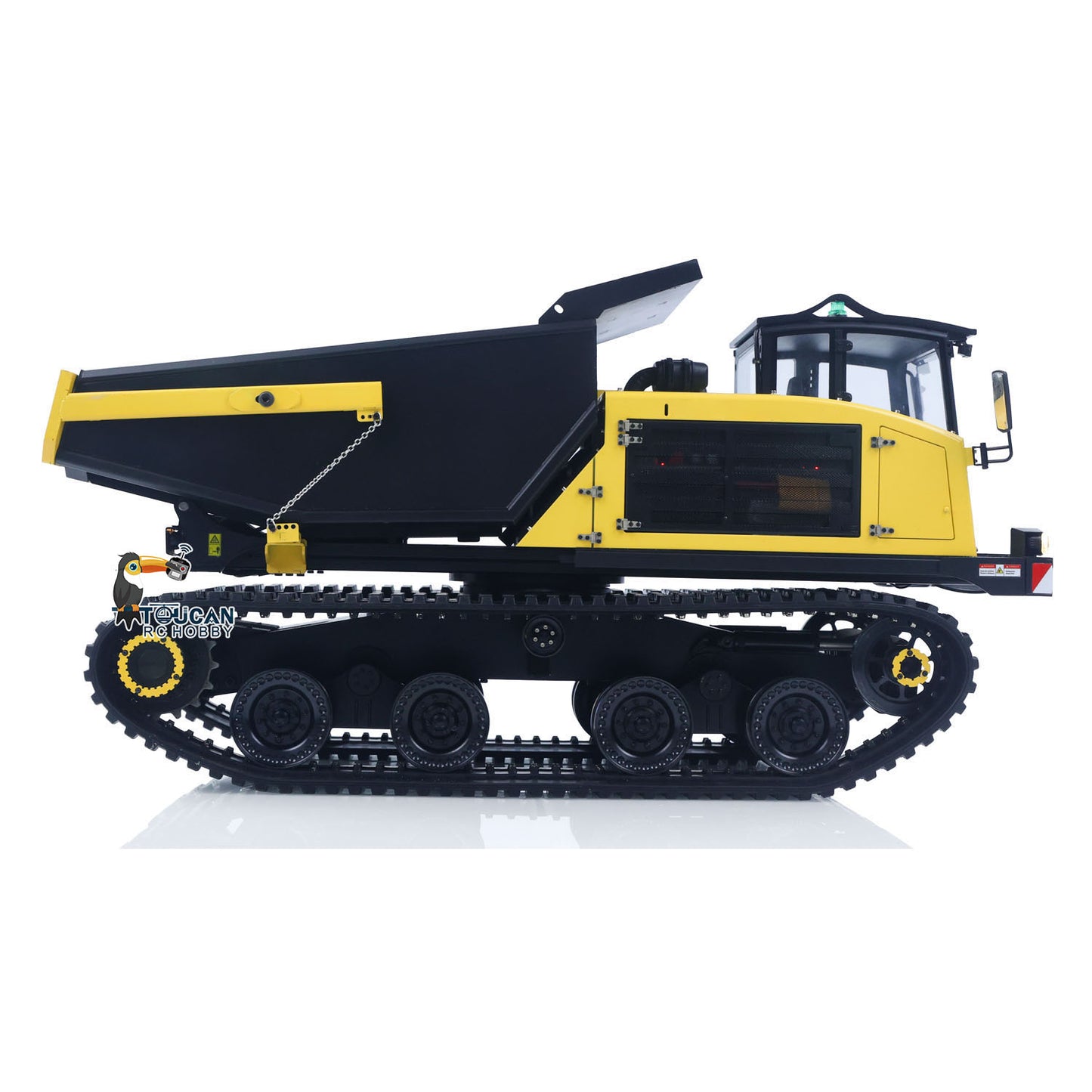 Upgraded Super Frog T14R Panther 1/14 Remote Control Hydraulic Crawler Dumper RC Metal Tracked Tipper Truck Frsky X14 Radio