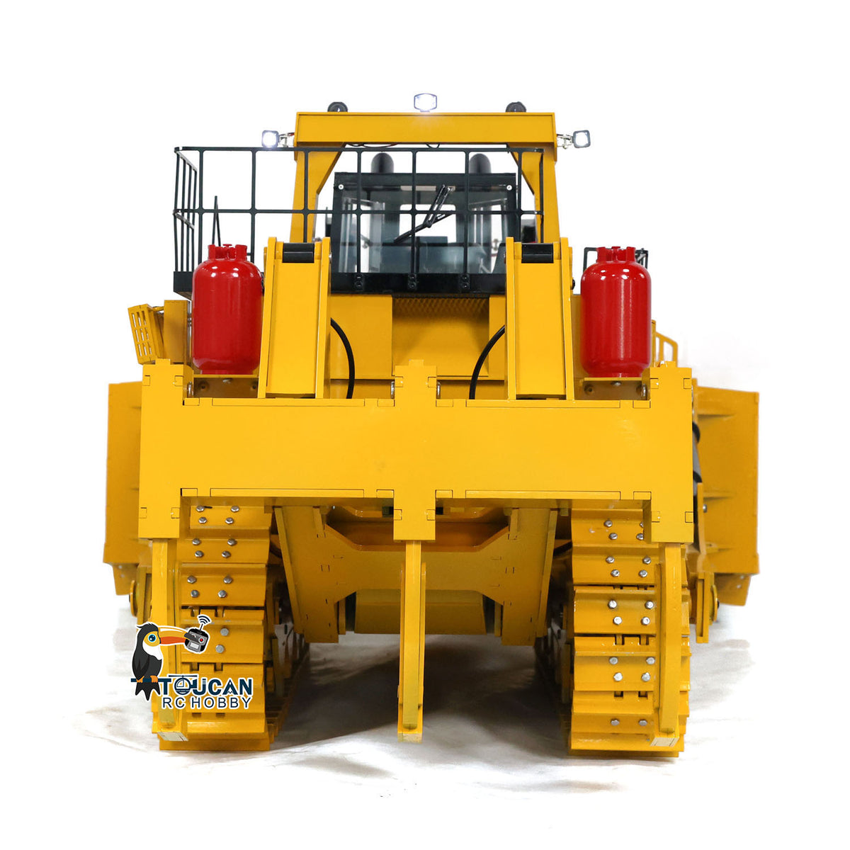 TOUCAN RC HOBBY D11T 1/10 Metal RC Hydraulic Bulldozer PNP 5-Way Valve Dual Pump 3 Rear Plows PL18EV Controller Smoke Light Sound for Model Collectors
