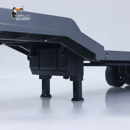 US Stock 73.5CM Plastic Semi Trailer Flatbed 1502 for 1/18 Remote Control Tractor Truck HUINA 1501 Electronic Support Legs Tail Board
