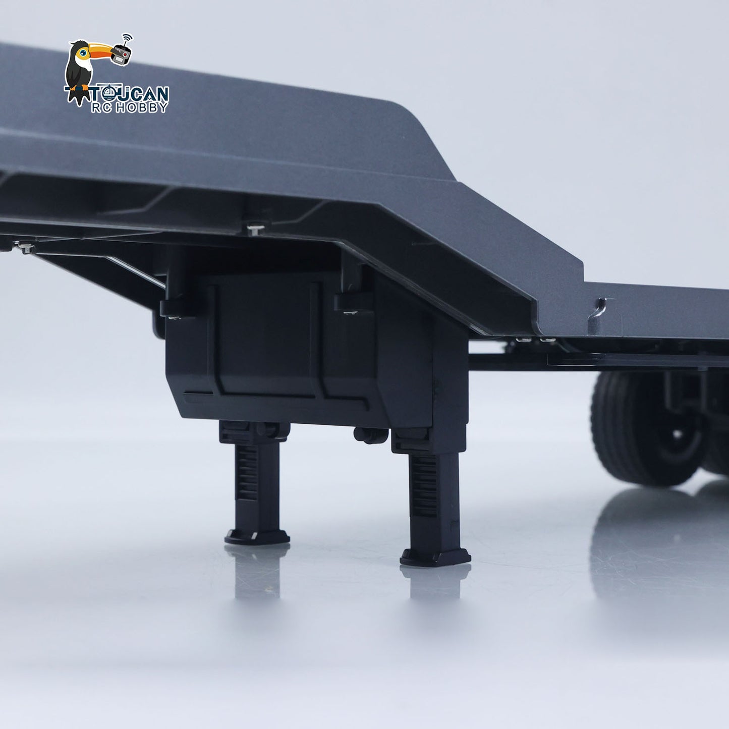 Fast Free Shipping 73.5CM Plastic Semi Trailer Flatbed 1502 for 1/18 Remote Control Tractor Truck HUINA 1501 Electronic Support Legs Tail Board