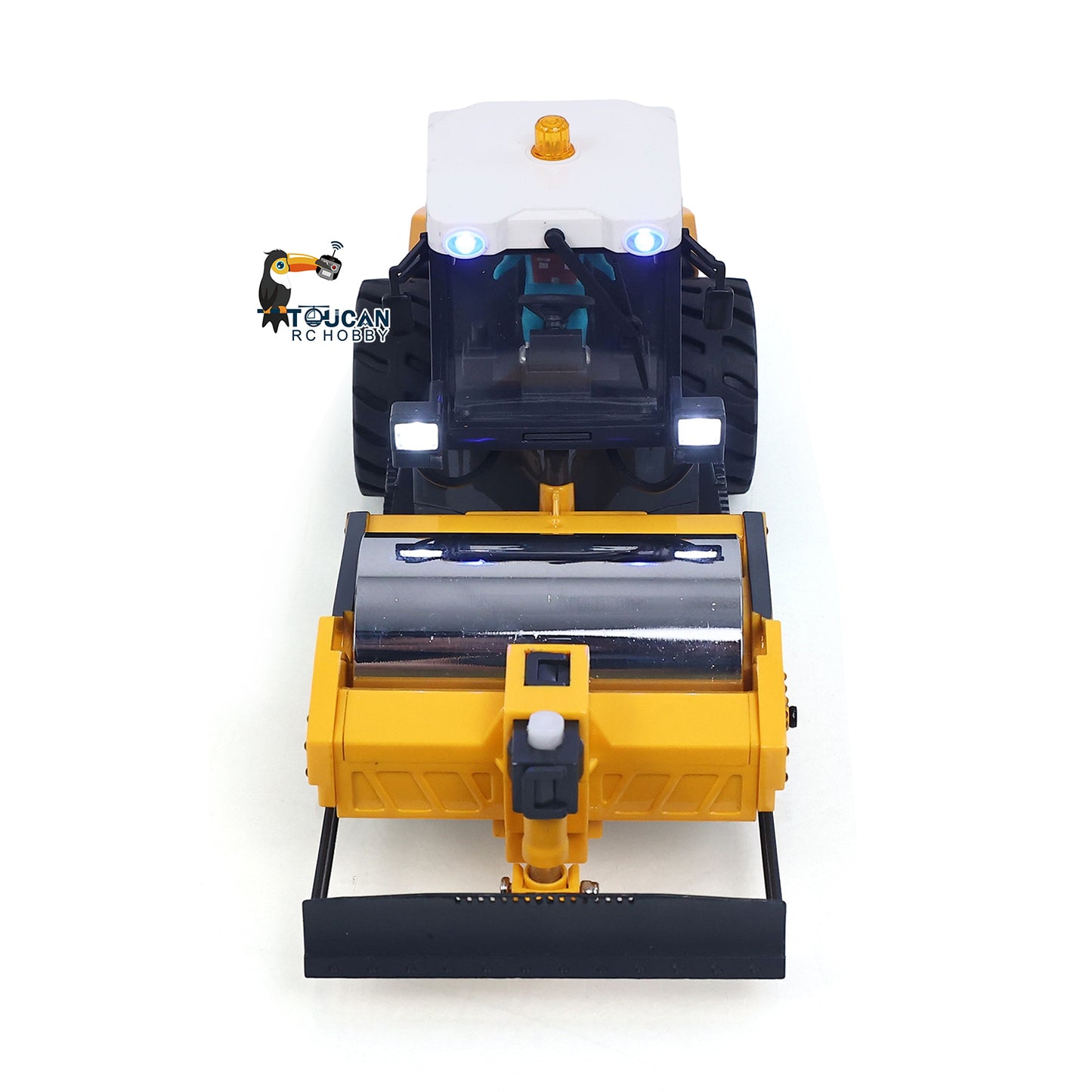 US Stock 1/50 Mini Remote Control Road Roller RTR Electric RC Construction Vehicle Finished Model Metal Blade Lights Sounds Effect