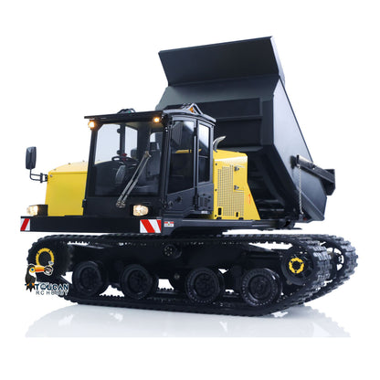 Upgraded Super Frog T14R Panther 1/14 Remote Control Hydraulic Crawler Dumper RC Metal Tracked Tipper Truck Frsky X14 Radio