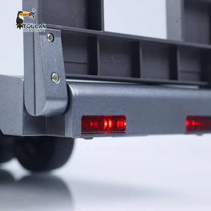 US Stock 73.5CM Plastic Semi Trailer Flatbed 1502 for 1/18 Remote Control Tractor Truck HUINA 1501 Electronic Support Legs Tail Board