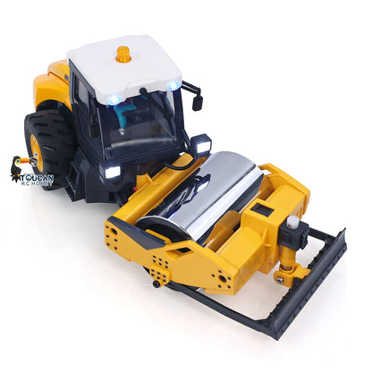 US Stock 1/50 Mini Remote Control Road Roller RTR Electric RC Construction Vehicle Finished Model Metal Blade Lights Sounds Effect