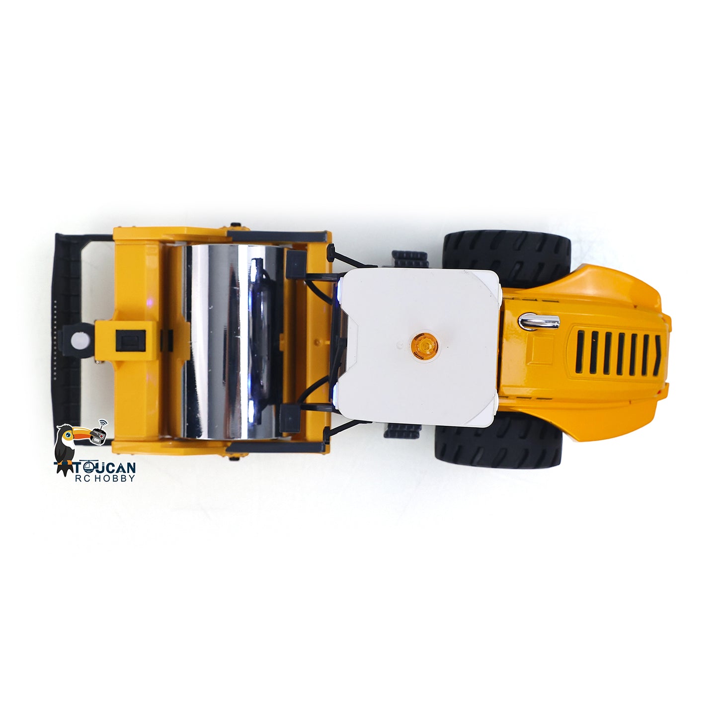 US Stock 1/50 Mini Remote Control Road Roller RTR Electric RC Construction Vehicle Finished Model Metal Blade Lights Sounds Effect