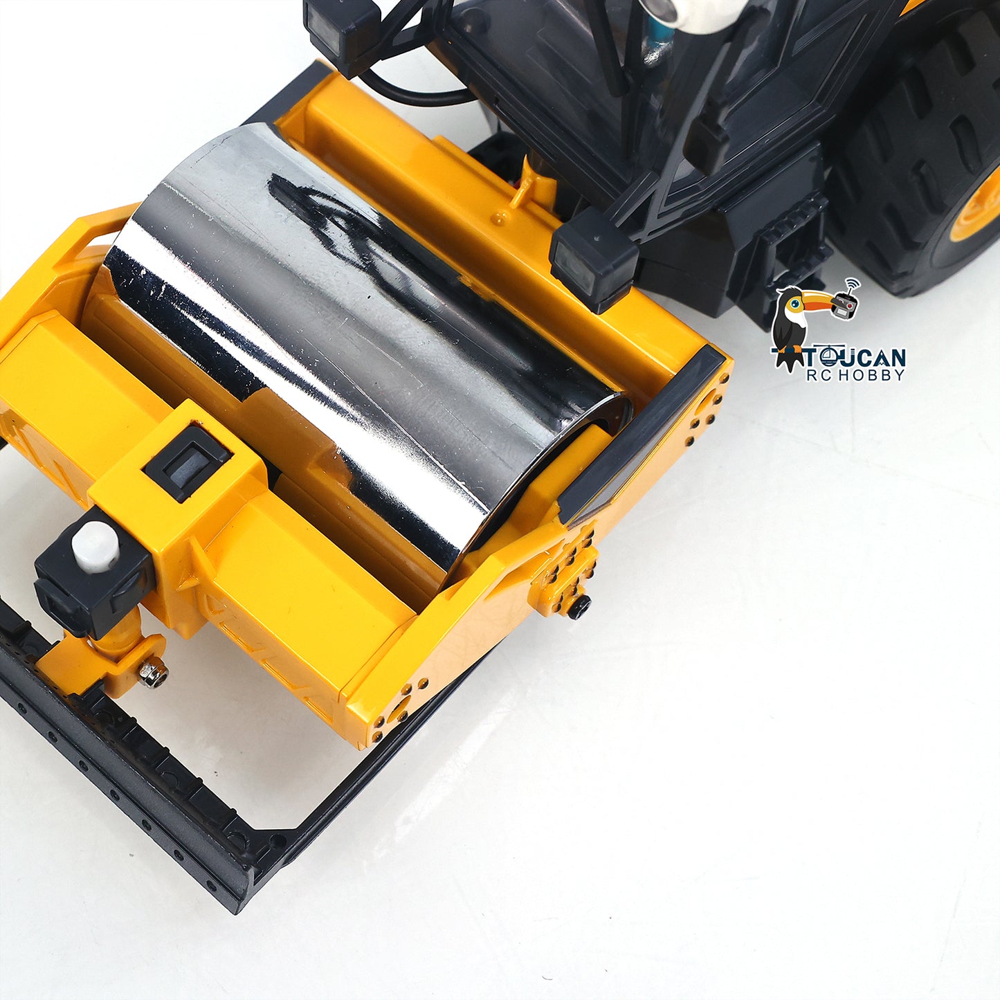US Stock 1/50 Mini Remote Control Road Roller RTR Electric RC Construction Vehicle Finished Model Metal Blade Lights Sounds Effect
