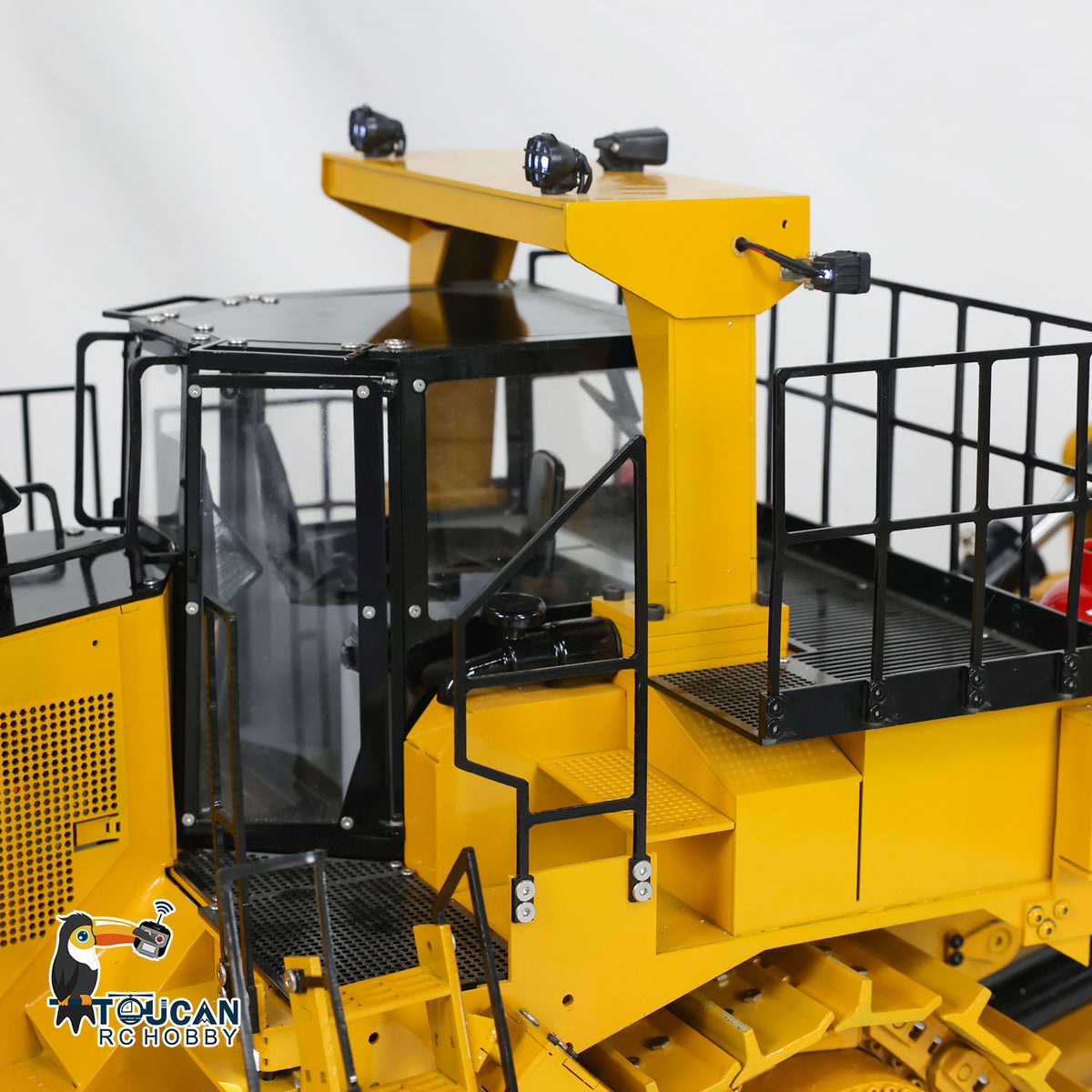 TOUCAN RC HOBBY D11T 1/10 Metal RC Hydraulic Bulldozer PNP 5-Way Valve Dual Pump 3 Rear Plows PL18EV Controller Smoke Light Sound for Model Collectors