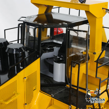 TOUCAN RC HOBBY D11T 1/10 Metal RC Hydraulic Bulldozer PNP 5-Way Valve Dual Pump 3 Rear Plows PL18EV Controller Smoke Light Sound for Model Collectors