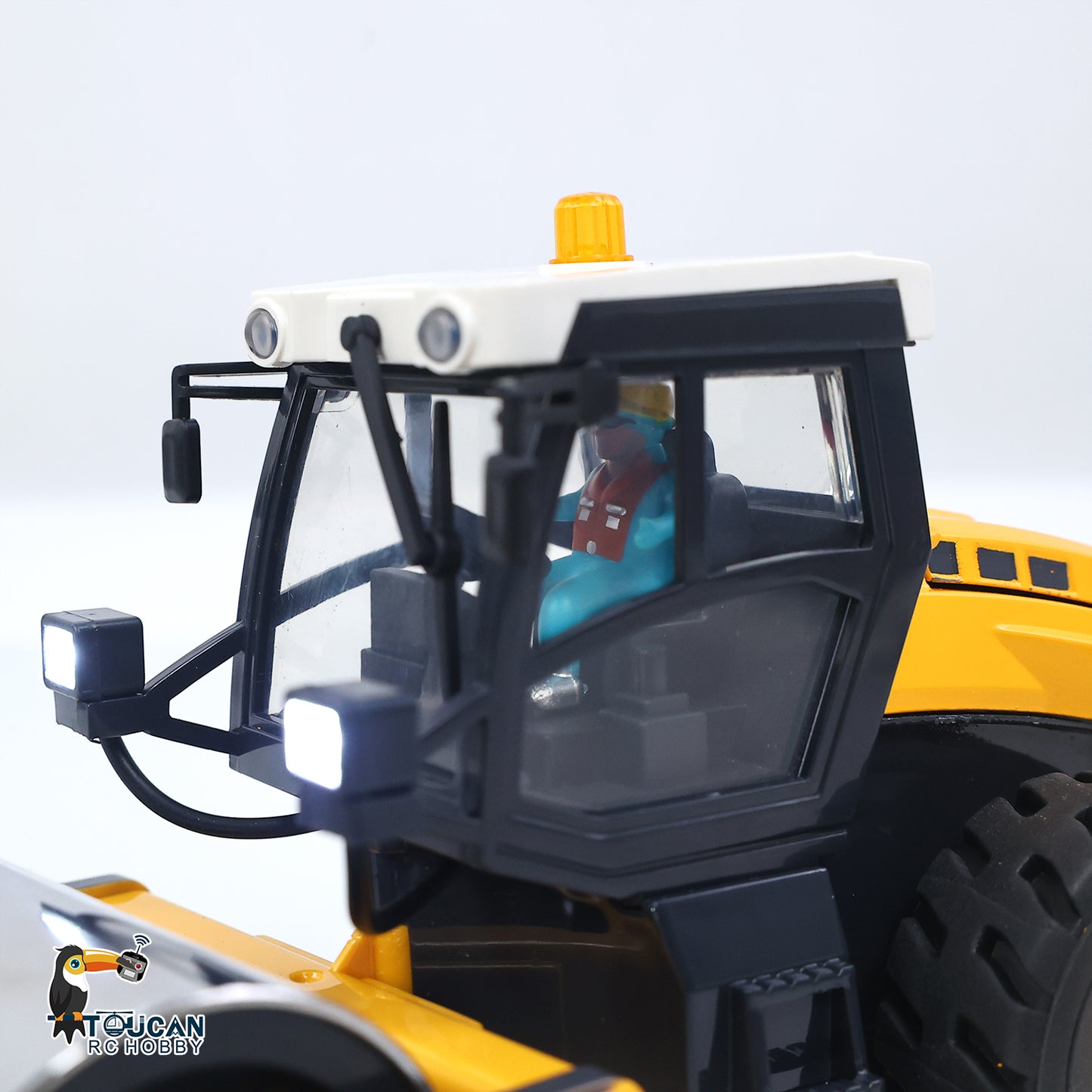 US Stock 1/50 Mini Remote Control Road Roller RTR Electric RC Construction Vehicle Finished Model Metal Blade Lights Sounds Effect