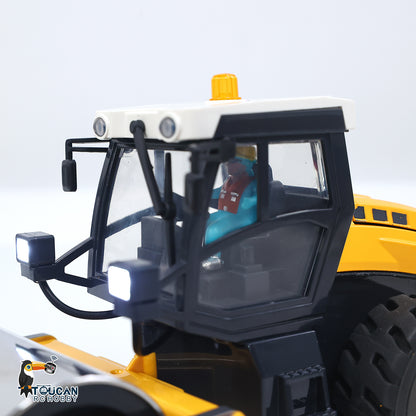 US Stock 1/50 Mini Remote Control Road Roller RTR Electric RC Construction Vehicle Finished Model Metal Blade Lights Sounds Effect