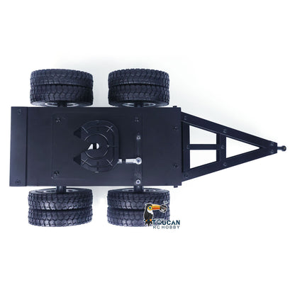 Metal 1/14 2 Axles Trailer with Fifth-wheel Traction for LESU RC Truck Remote Control Construction Vehicle Car Hobby Model DIY