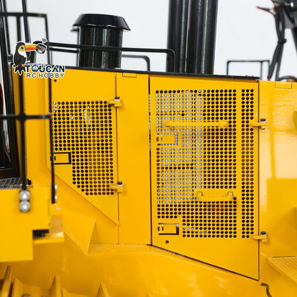 TOUCAN RC HOBBY D11T 1/10 Metal RC Hydraulic Bulldozer PNP 5-Way Valve Dual Pump 3 Rear Plows PL18EV Controller Smoke Light Sound for Model Collectors