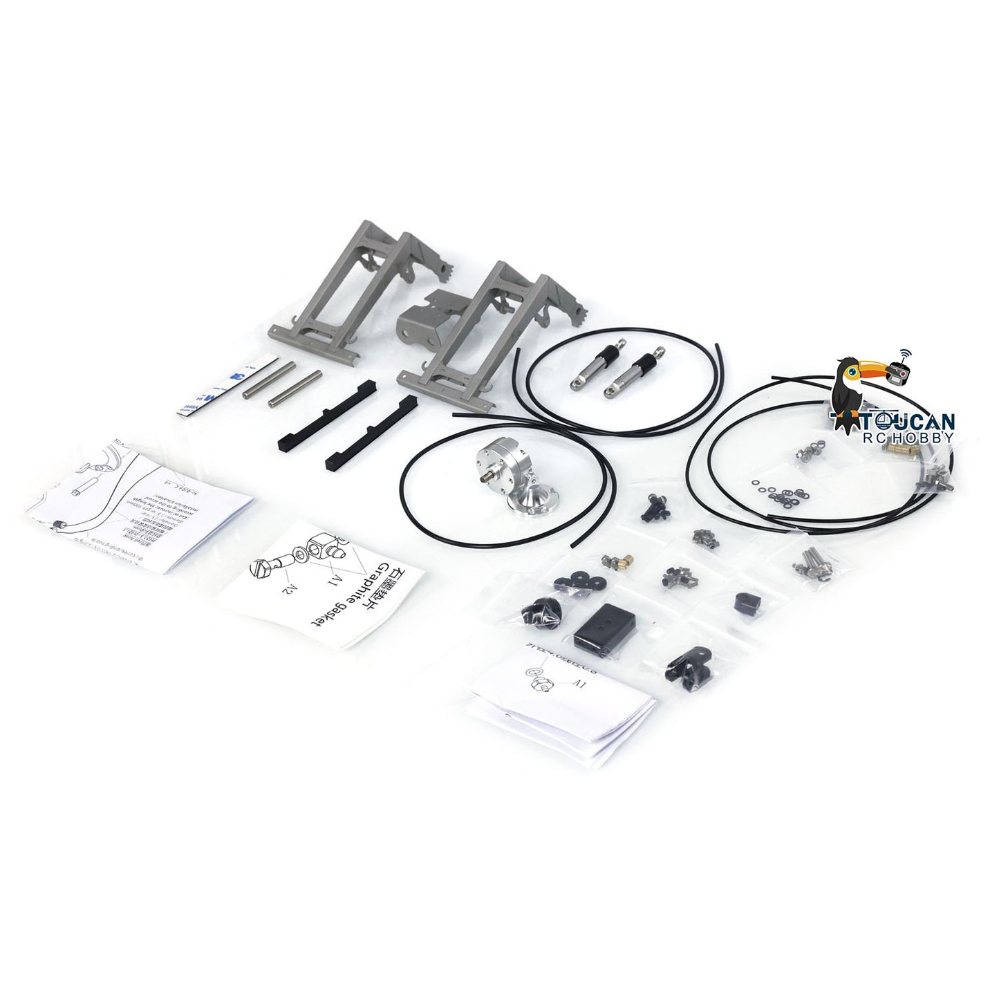 LESU 1/14 Metal Hydraulic Fork Brick Clamp for LESU RC Hydraulic Crane Dumper Car Radio Control Truck Kits Unassembled and Unpainted