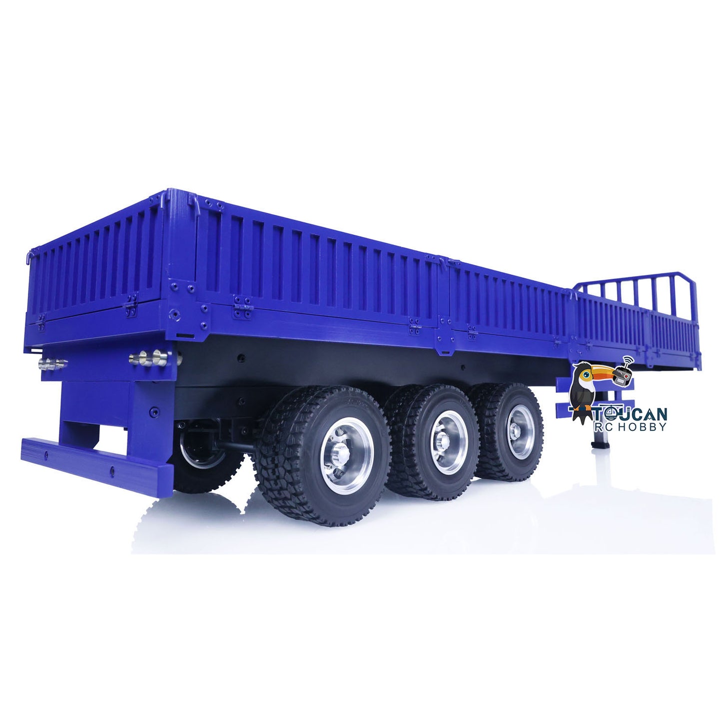 Metal 1/4 Assembled & Painted 3-Axle Low-bed Trailers for RC Tractor Truck Dump Car Model Constuction Vehicle TAMIYA LESU
