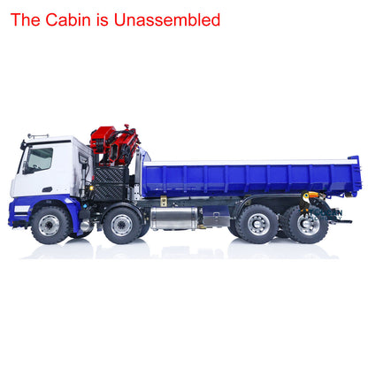 LESU Z0017 1/14 Metal Hydraulic 8x8 RC Dump Truck with Crane 2 Transmission Differential Axles Brushless ESC Sound Light System