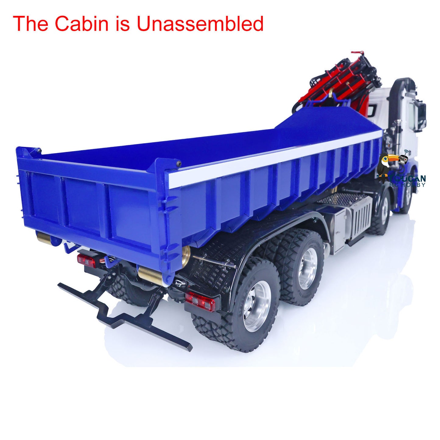 LESU Z0017 1/14 Metal Hydraulic 8x8 RC Dump Truck with Crane 2 Transmission Differential Axles Brushless ESC Sound Light System