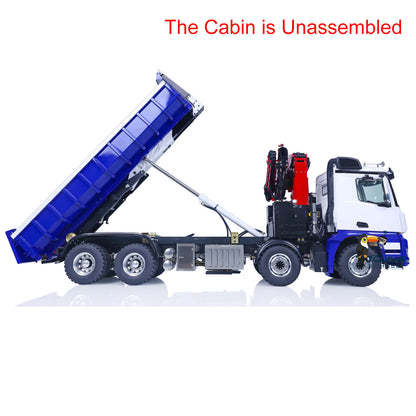 LESU Z0017 1/14 Metal Hydraulic 8x8 RC Dump Truck with Crane 2 Transmission Differential Axles Brushless ESC Sound Light System