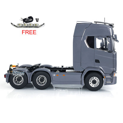 MD 1/14 6x6 Metal RC Tractor Truck 770S Remote Control Car Model 2 Speed Transmission Metal Chassis FlySky ST8  CNC Differential Lock Axles Sound Light Motor Servo ESC
