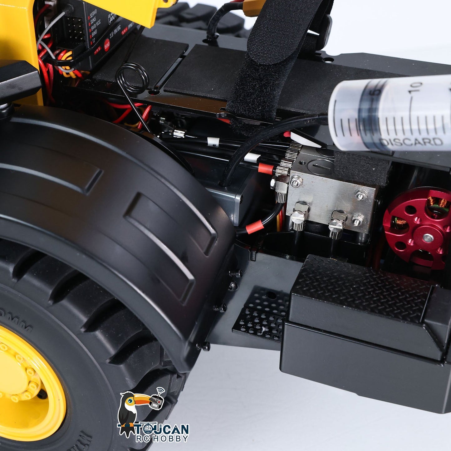 TOUCAN RC HOBBY MTModel WA480 Metal 1/14 RC Wheel Loader 5-way Hydraulic Directional Valve ST8 Radio Controller Light Sound System Quick Coupler LCD Screen for Vehicle Enthusiast