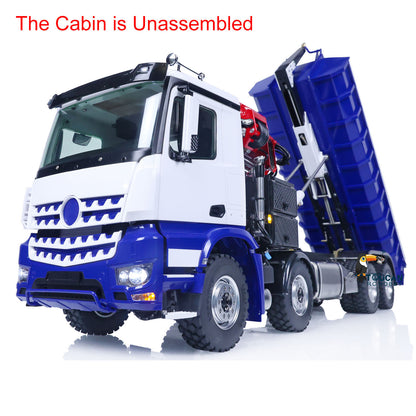 LESU Z0017 1/14 Metal Hydraulic 8x8 RC Dump Truck with Crane 2 Transmission Differential Axles Brushless ESC Sound Light System